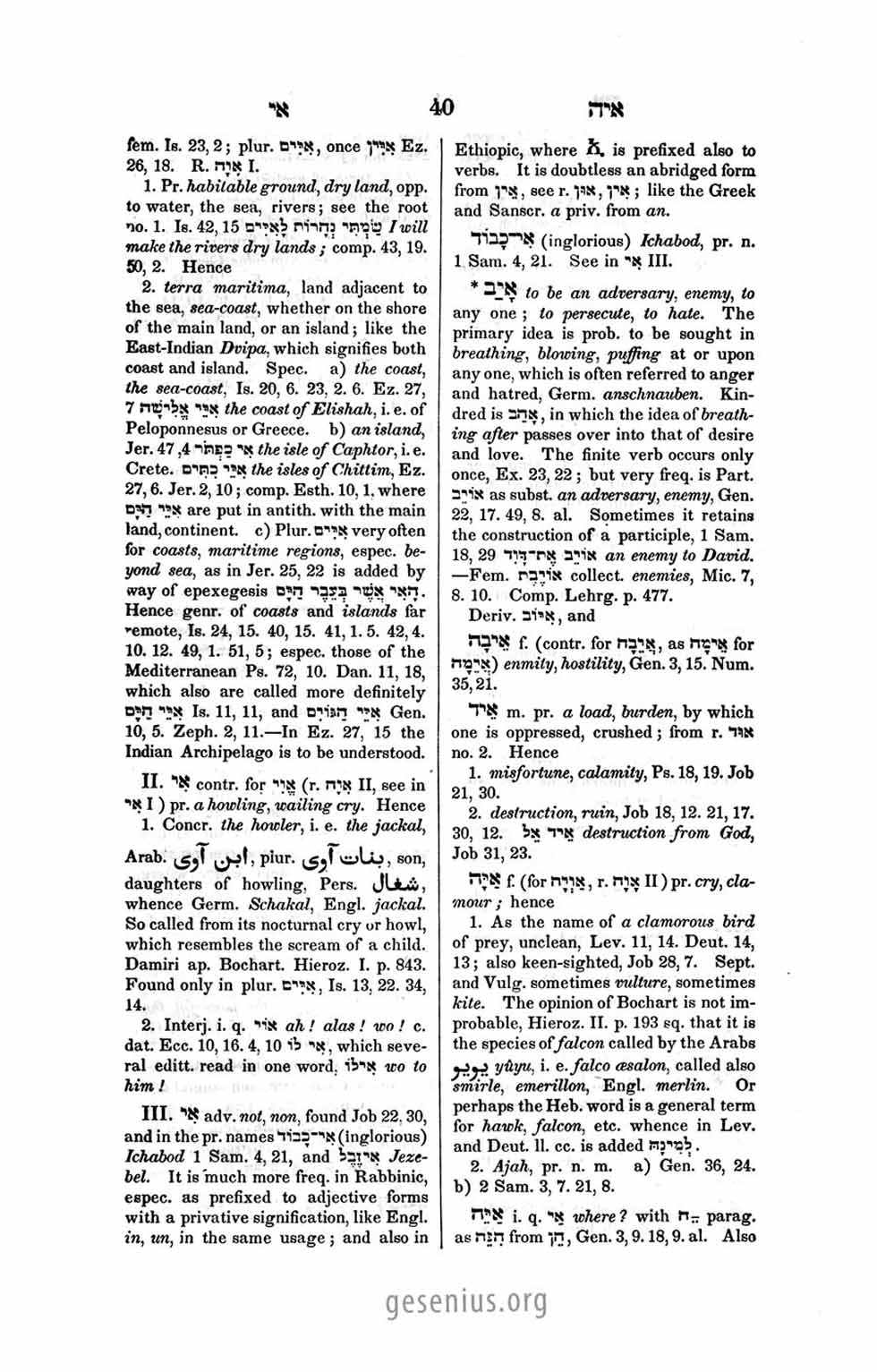 Gesenius Page 40