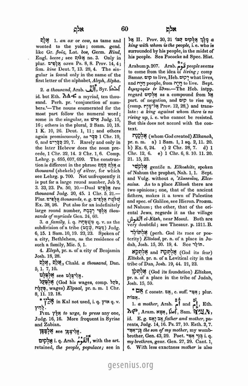 Gesenius Page 60